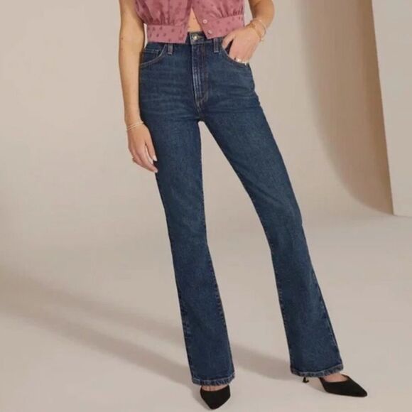 Favorite Daughter The Valentina Shortie Bootcut Jeans in Woodside- Size 24 - Picture 1 of 8